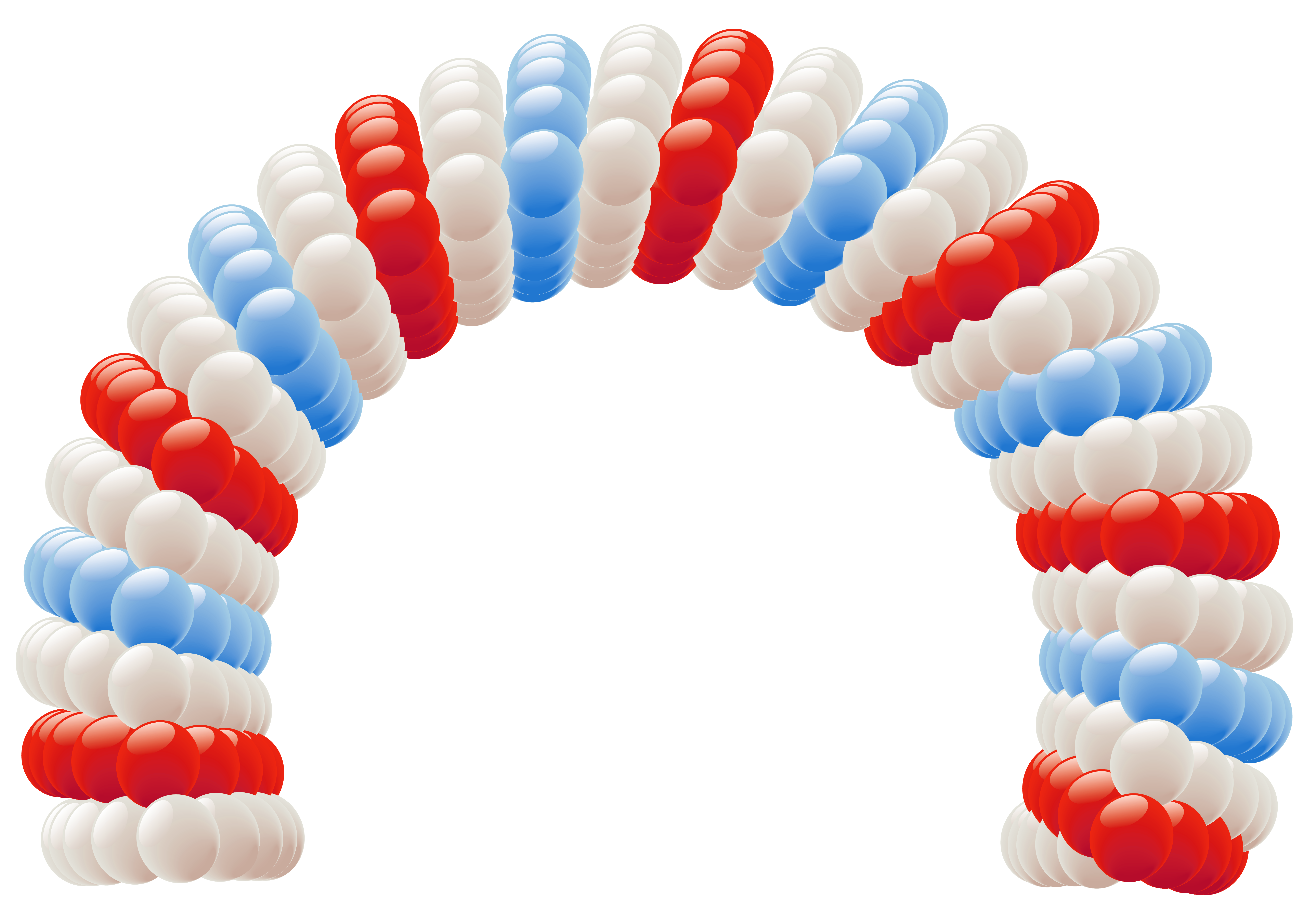 Independence Day Fourth of July Balloon Arch PNG Clipart Picture.