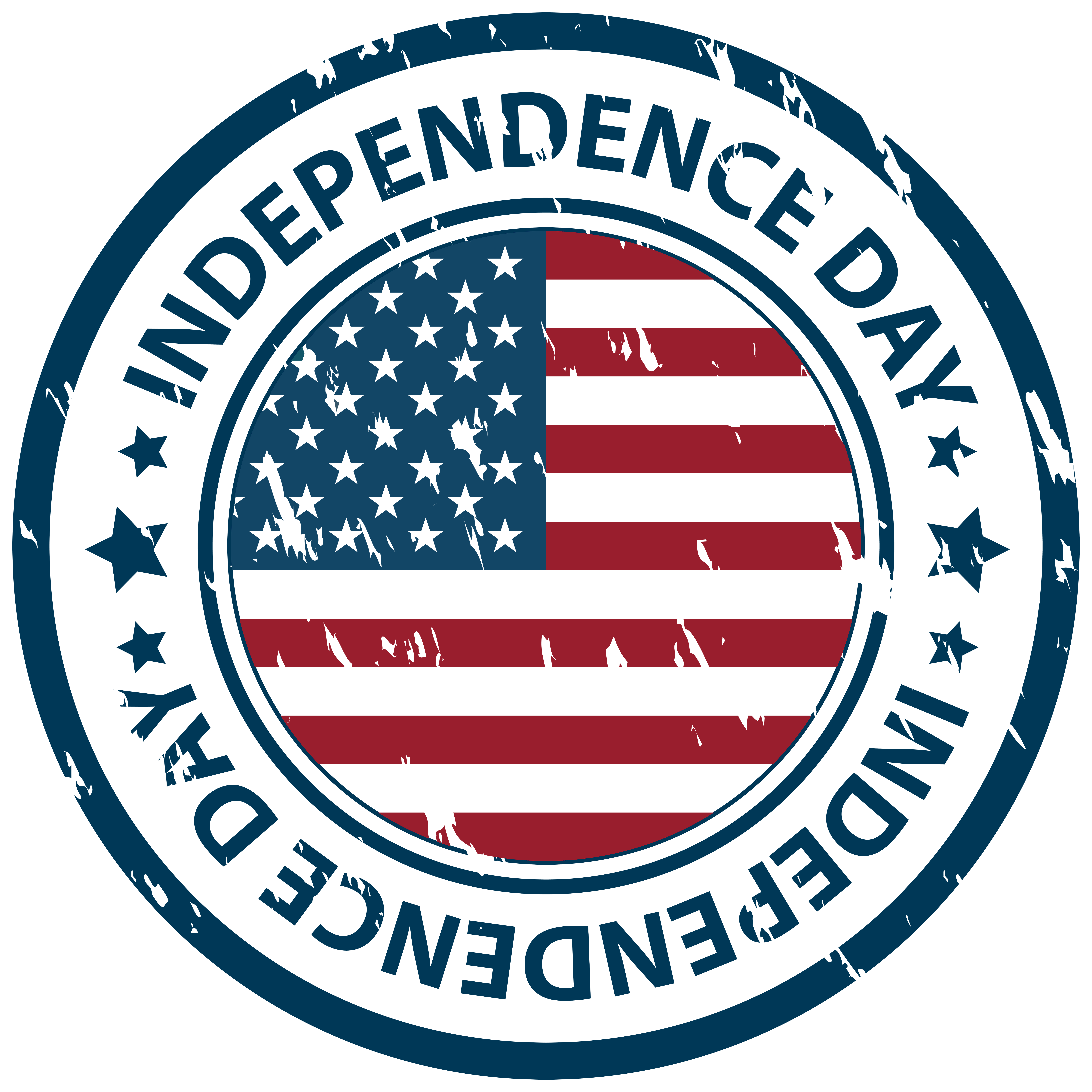 Independence Day Stamp PNG Clip Art Image.