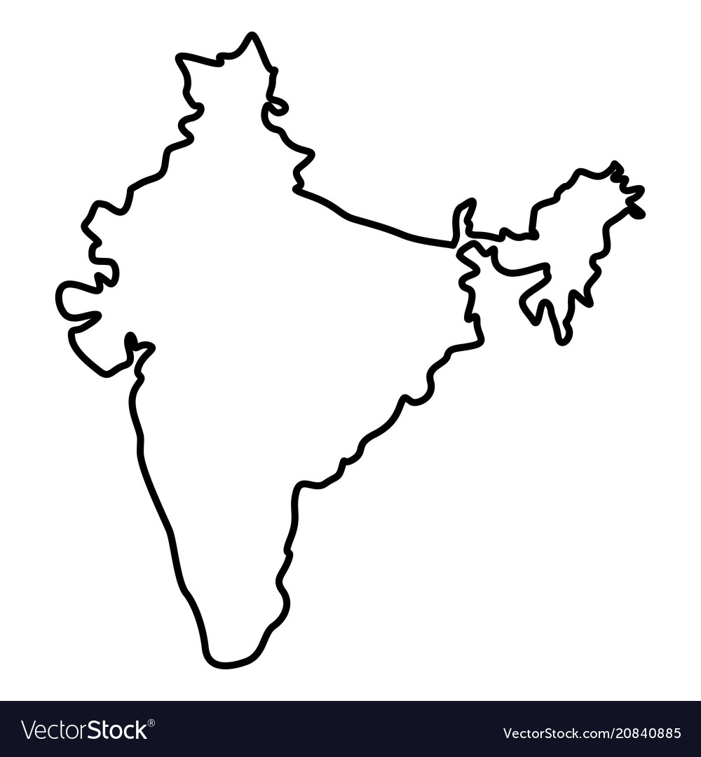India Outline Map For School