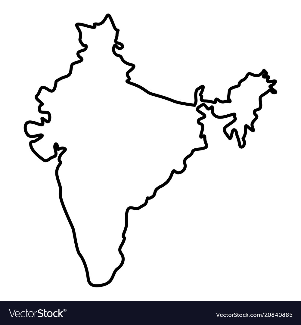 India Map Dark Outline