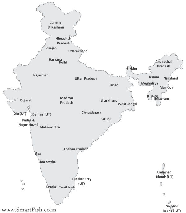 Free India Map Vector.