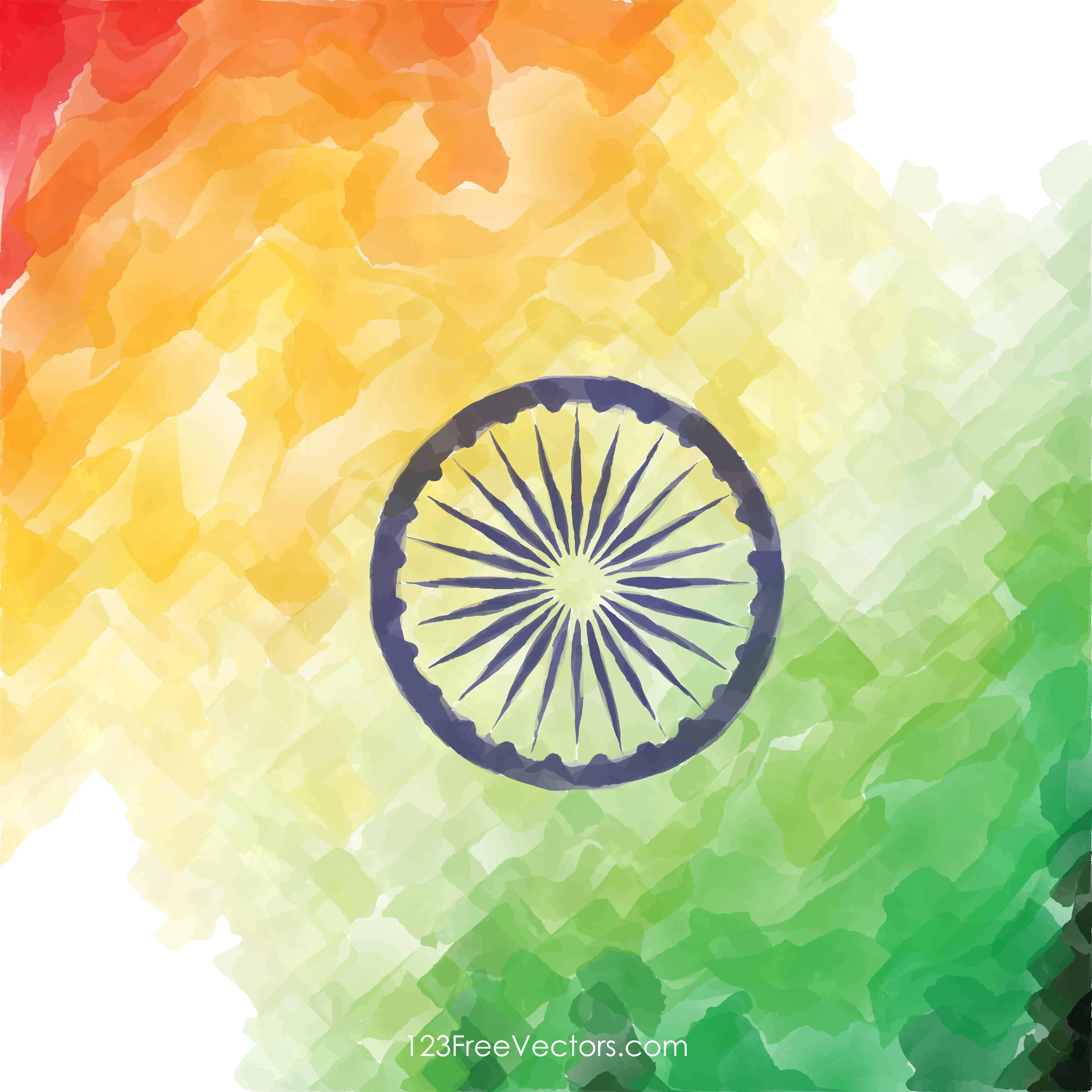 Creative Watercolor Indian Flag Background Image.