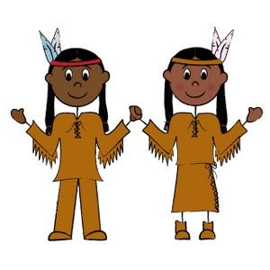 Indian girl and boy clipart.