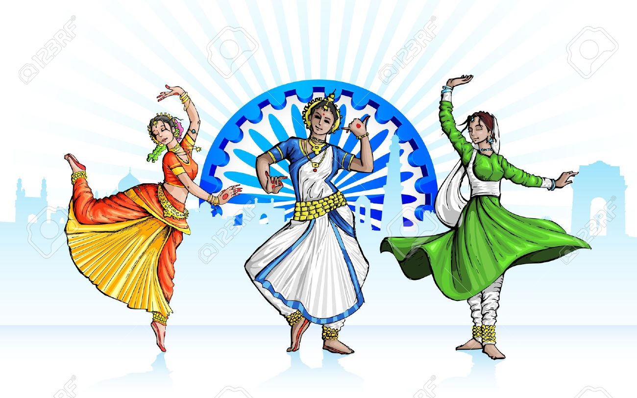 Indian Classical Dance Clipart.