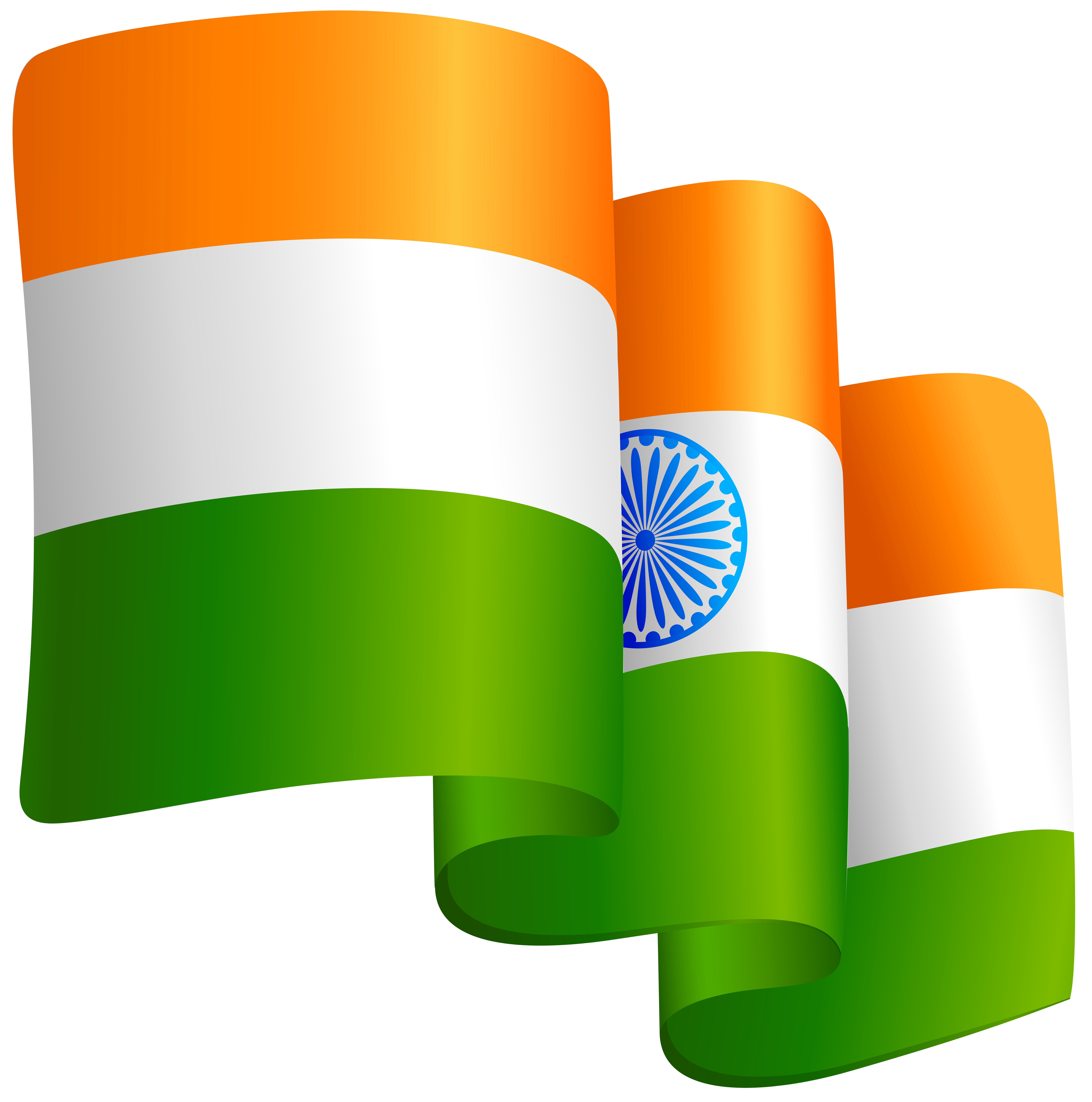 Waving India Flag Transparent PNG Clip Art Image.