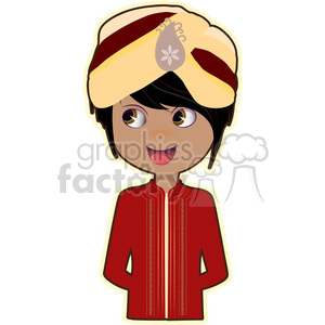 Indian Groom cartoon character vector image clipart. Royalty.