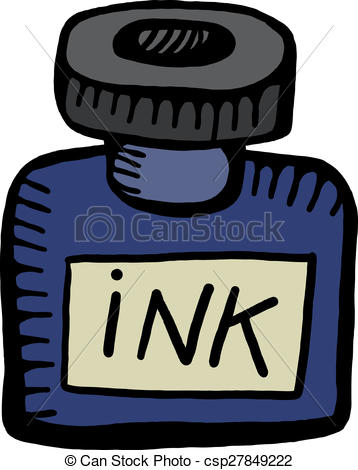 ink clipart bottle drawing clip blue drawn hand clipground illustration doodle graphic vector