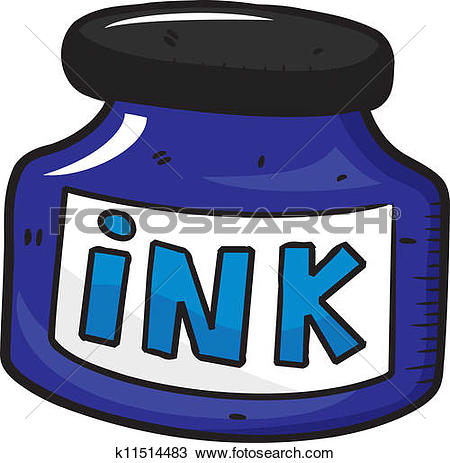 Clipart of ink bottle doodle k11514483.