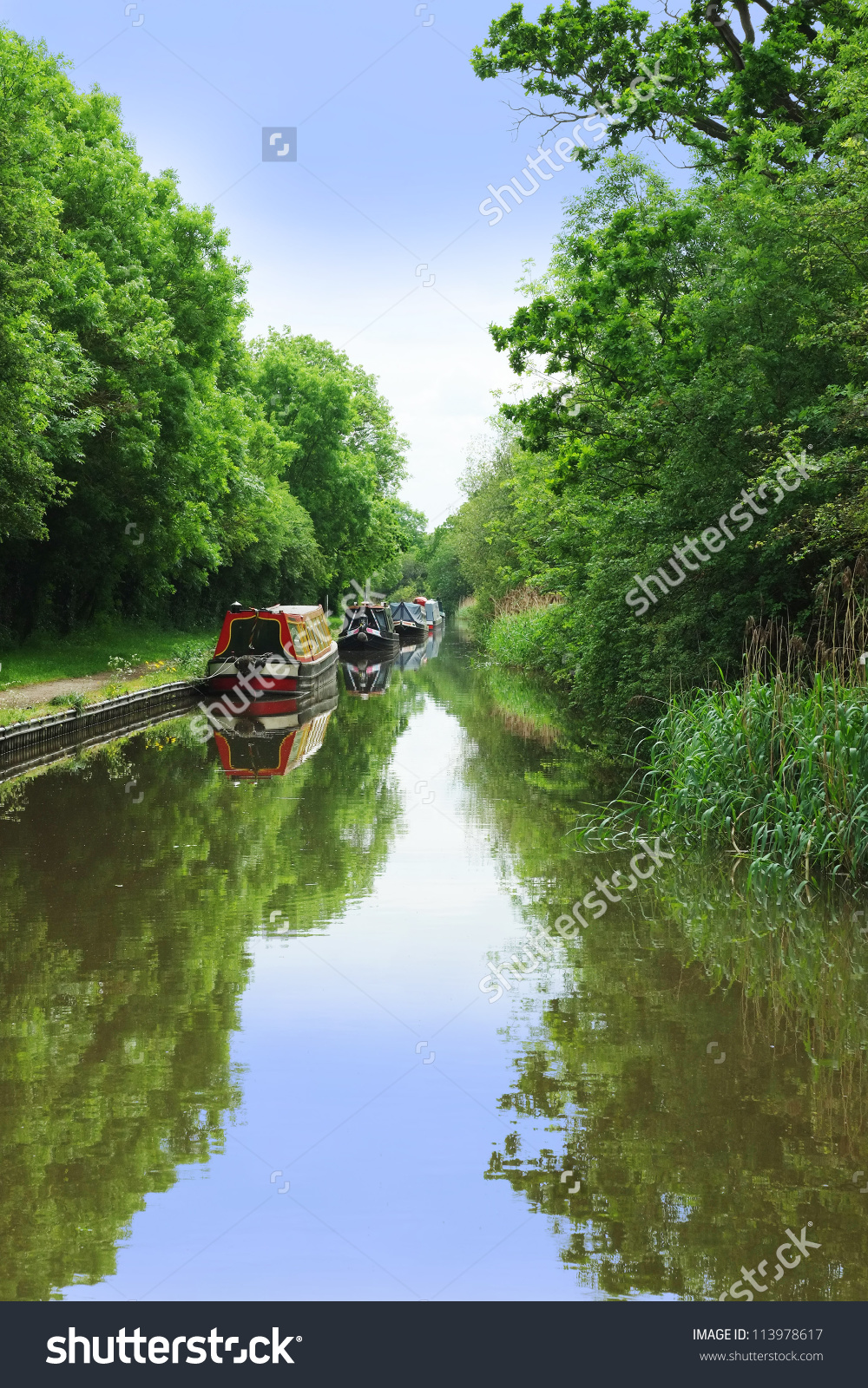 A Canal On The Inland Waterways Network Of Navigable Canals And.