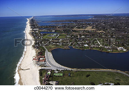 Stock Photography of Aerial View of Shinnecock Inlet, Southampton.