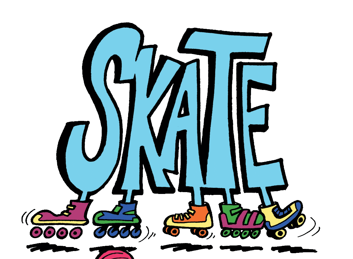 Inline skating clipart.