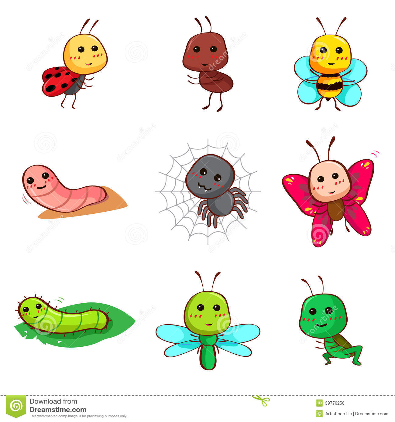 Cute Cartoon Bugs Group with 52+ items.