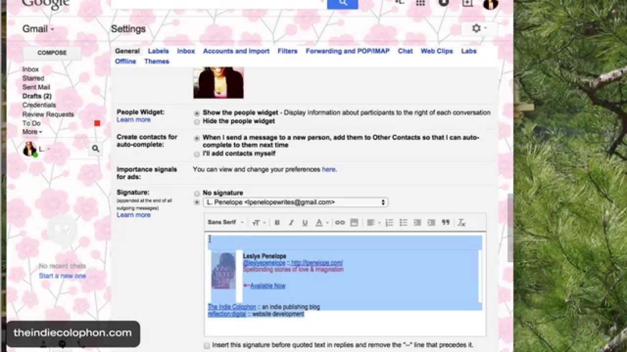 Adding an image to your Gmail signature.