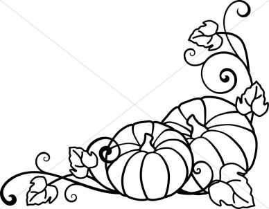 Pumpkins and Vines Lineart.