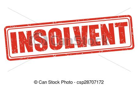 Vectors Illustration of Insolvent stamp.