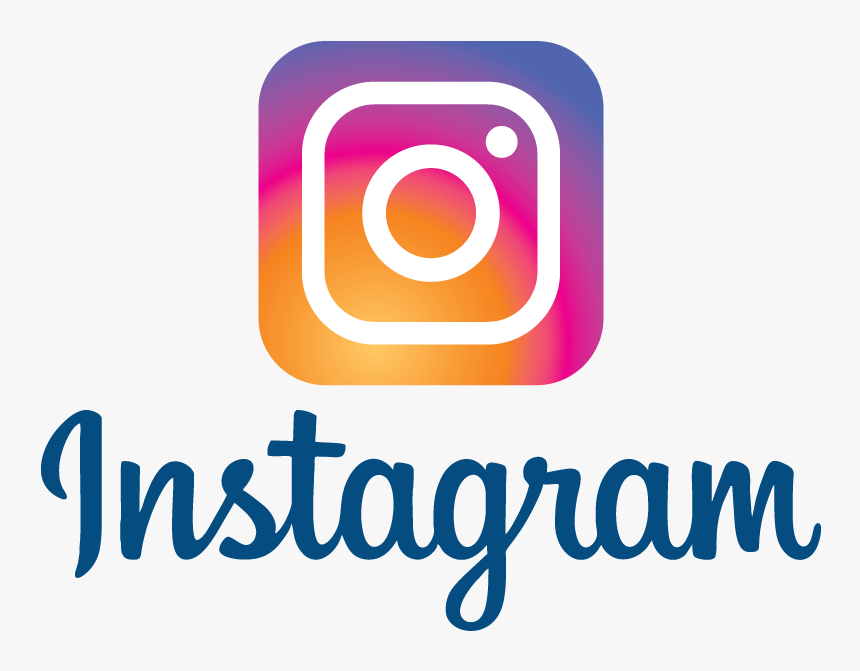 Instagram New Logo Multi Color Vector Blue Text.