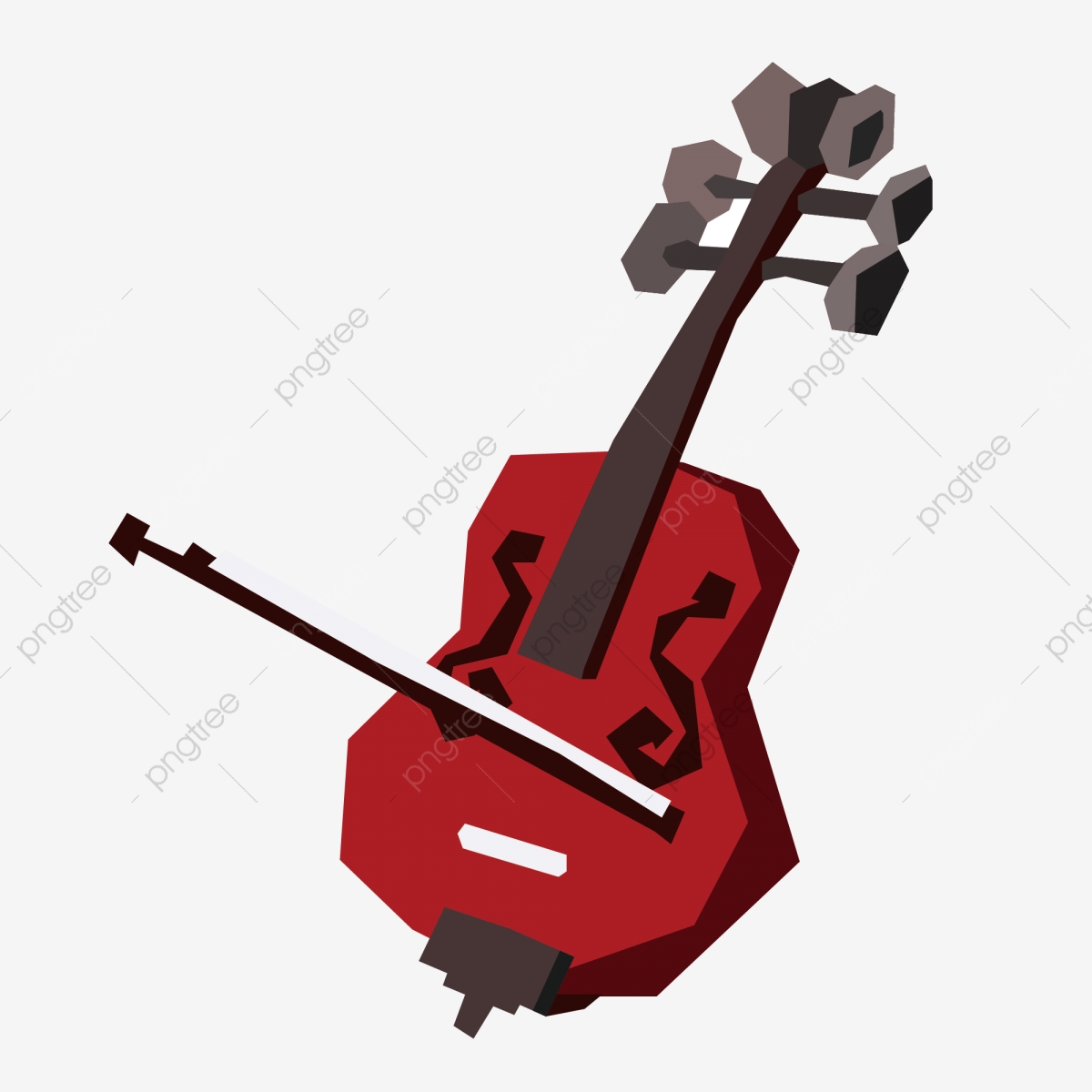 Musical Instrument Geometric Cartoon Violin Can Be Commercial.