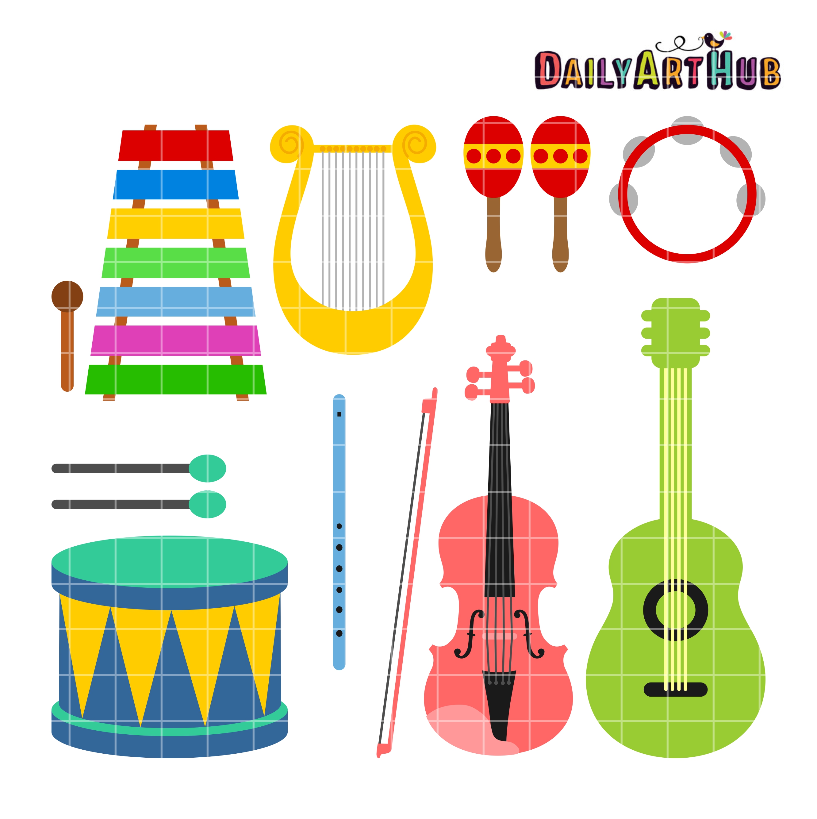Musical instruments clipart.