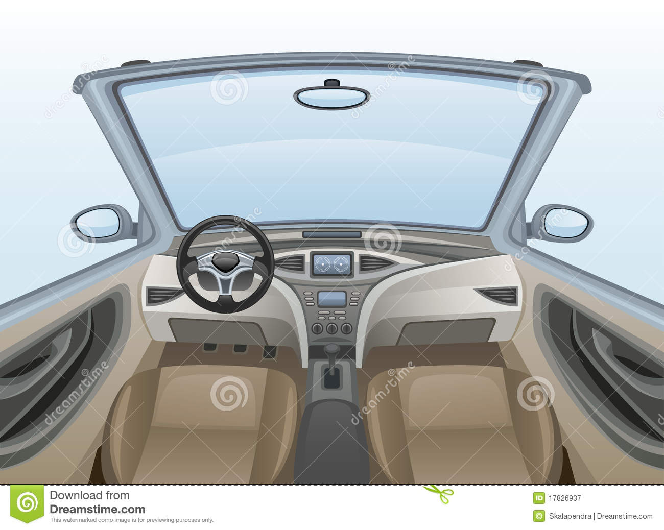 clip art view inside car from above car