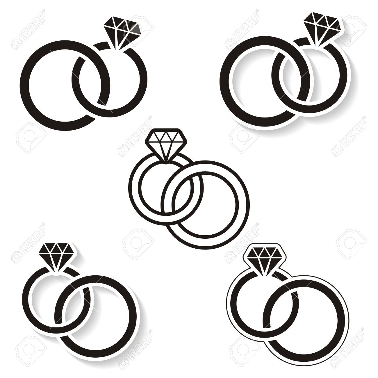 Interlocking Wedding Rings Clipart Lovely Drawn Ring.