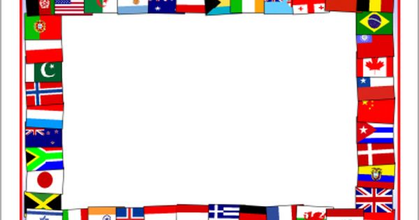 Flags of the world A4 page borders (SB5827).