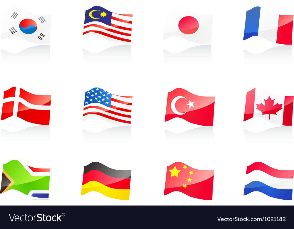 12 country flags icon.