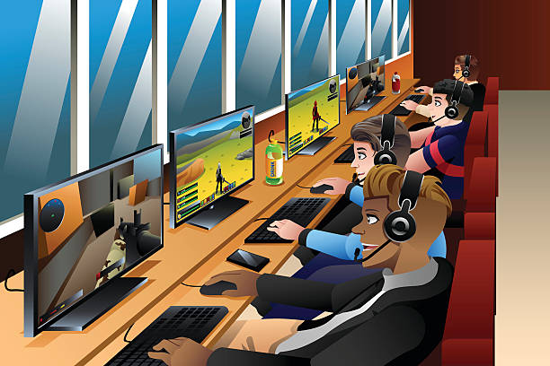 Best Internet Cafe Illustrations, Royalty.