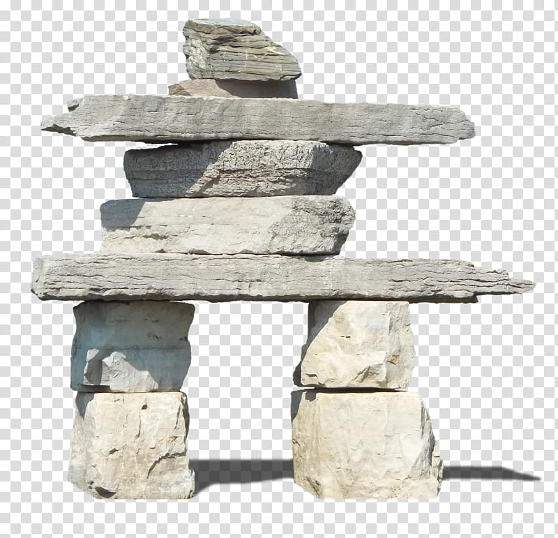 Rock Inukshuk, white and gray wooden plank lot transparent.