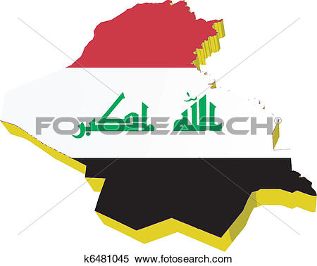 Clipart of vectors 3D map of Iraq k6481045.