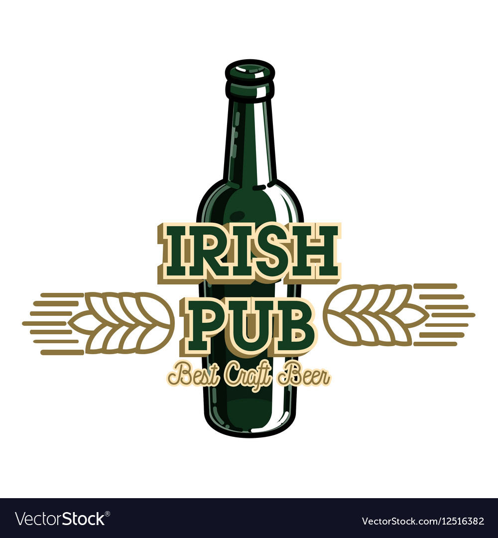 Color vintage irish pub emblem.