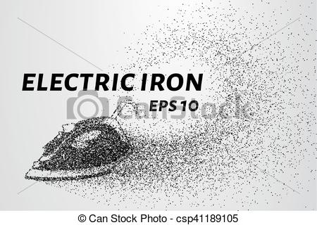 Vector Clipart of The iron of the particles. Electric iron.