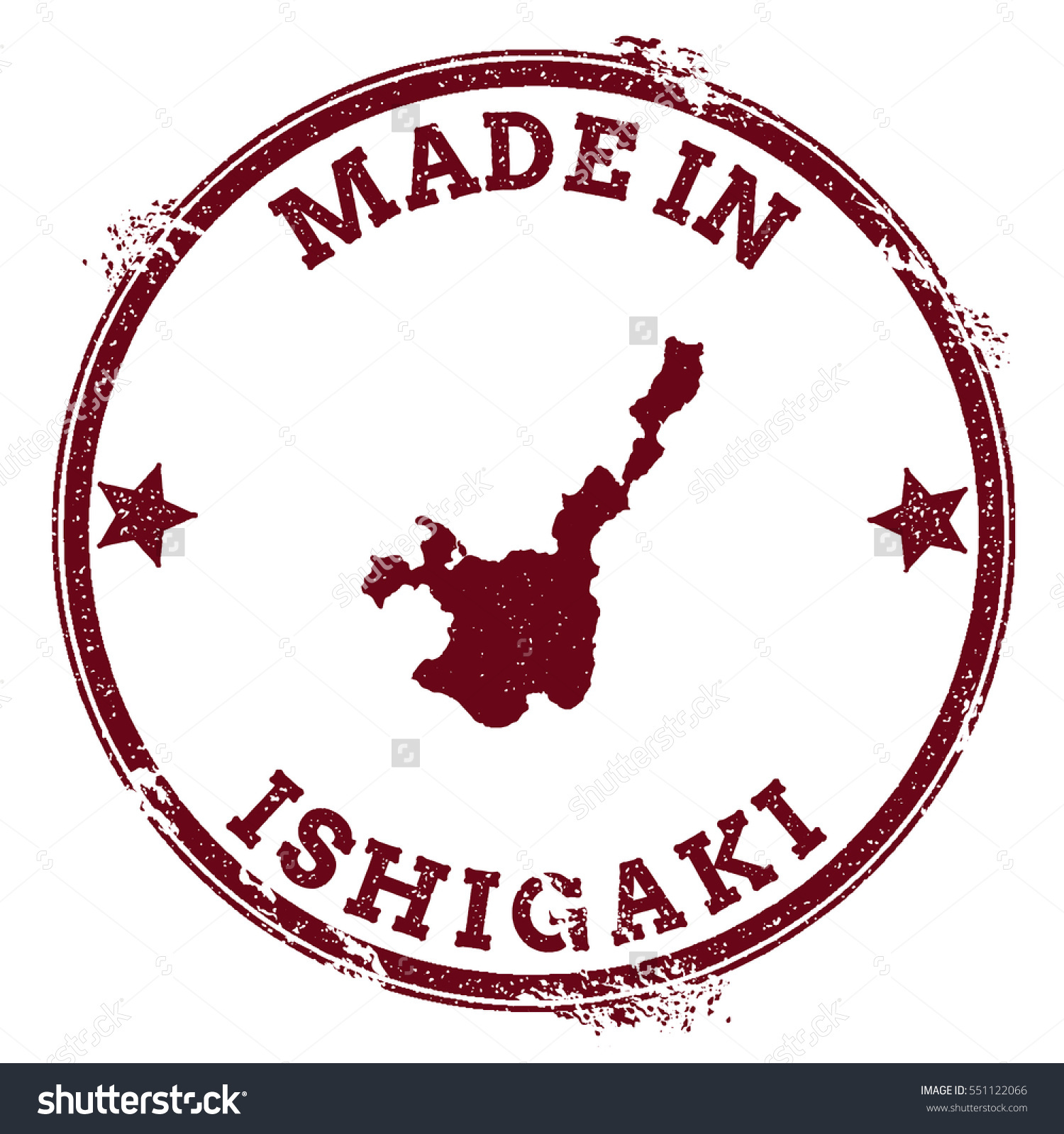 Ishigaki Vector Seal Vintage Island Map Stock Vector 551122066.