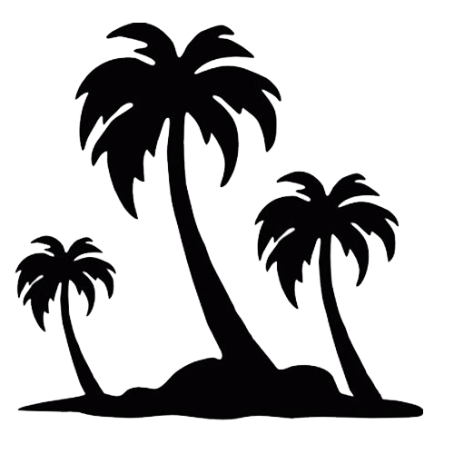 Palm Trees on Island transparent PNG.