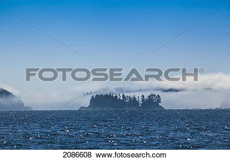 Pictures of Fog surrounds the islands in broken island group on.