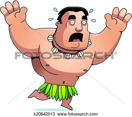 Clipart of Cartoon Islander Panic k20642513.