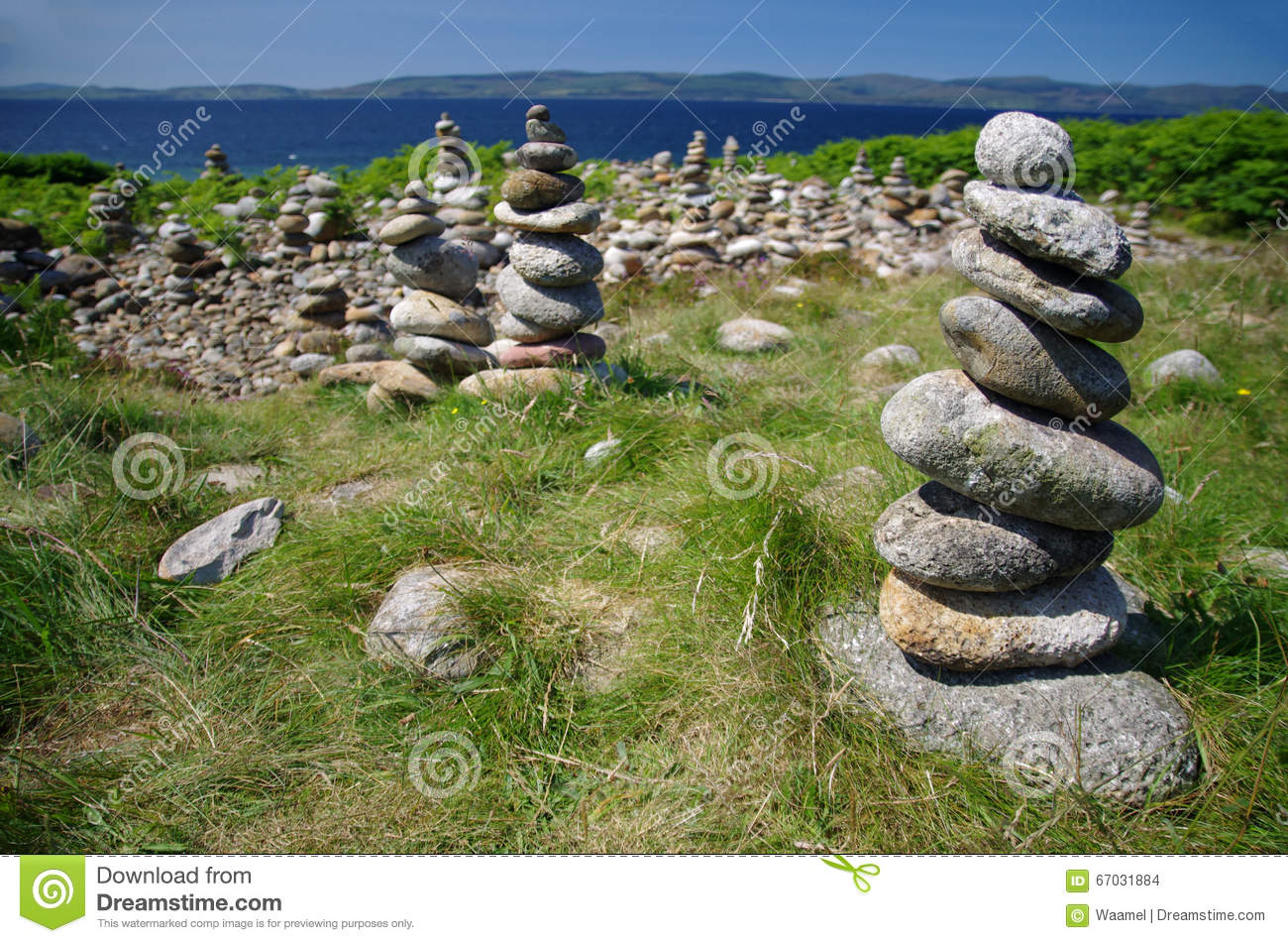 Pile Of Rocks On The Isle Of Arran (Scotland) Stock Photo.