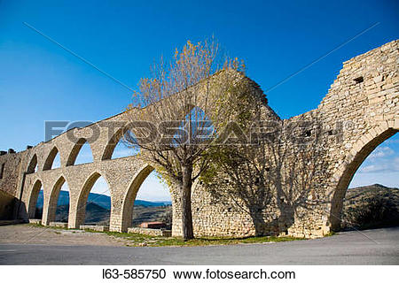 Stock Photography of Aqueduct (XIVth century). Morella. Els Ports.