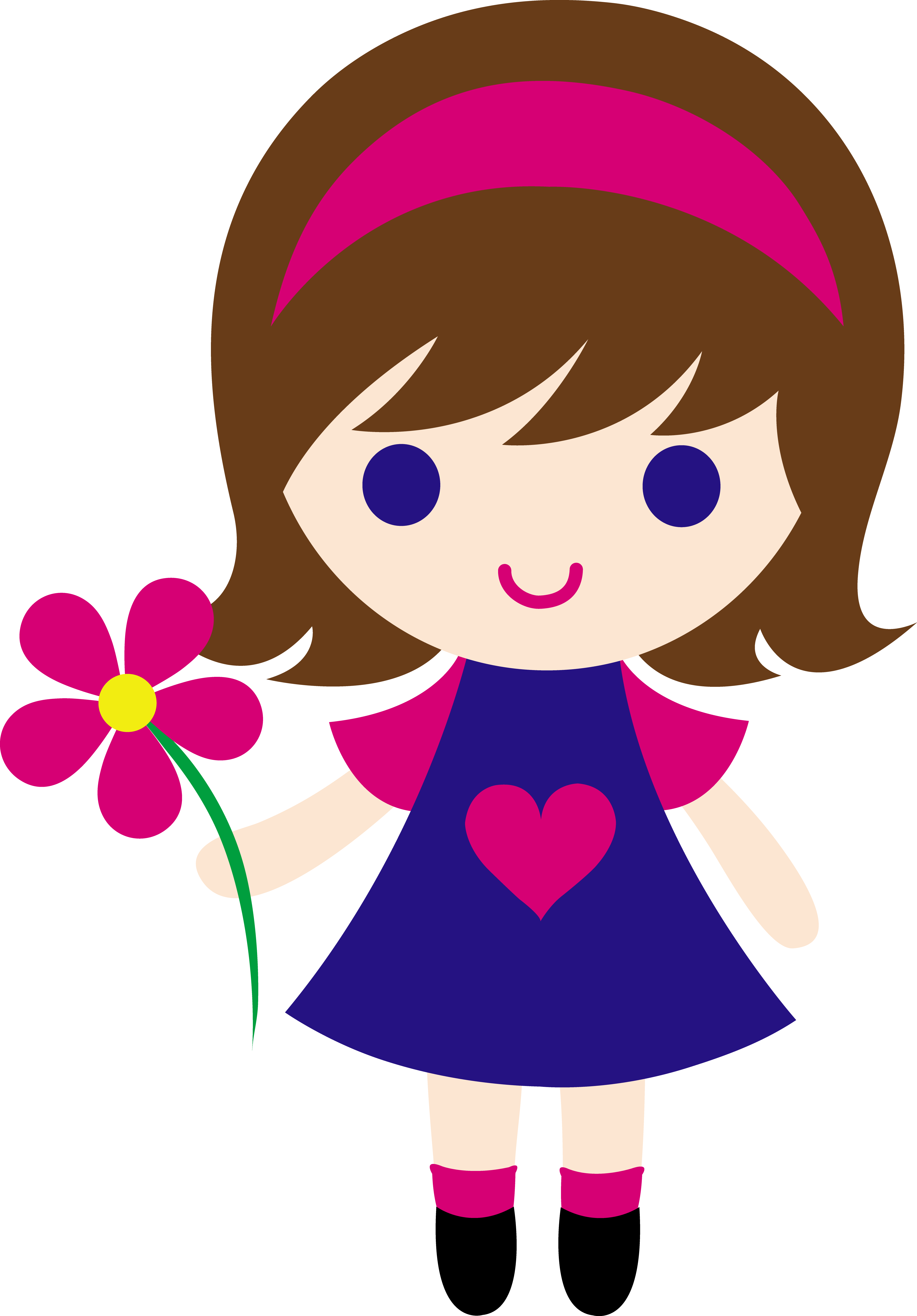 Cute Little Girl Holding Daisy Free clipart free image.