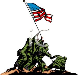 Iwo Jima Flag Raising Clipart.