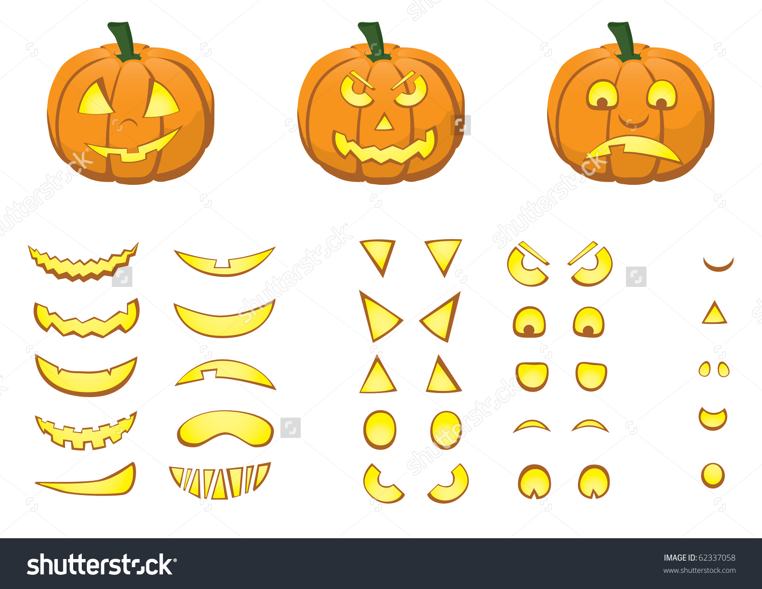 A Jack O'Lantern Pumpkin With Over 500 Combinations On Mouth, Eyes.