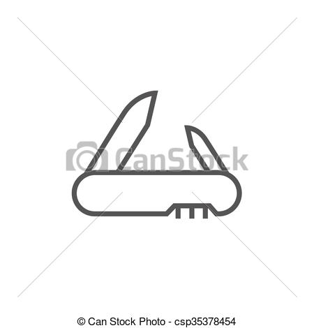 Clipart Vector of Jackknife line icon..