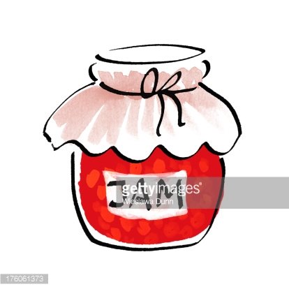 Jar of homemade jam. Clipart Image.