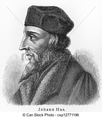 Stock Photographs of Jan Hus old drawing.