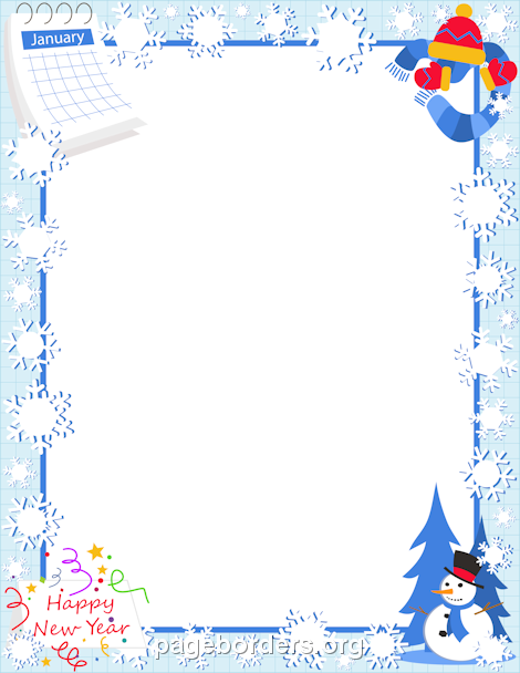 January Border Clipart.