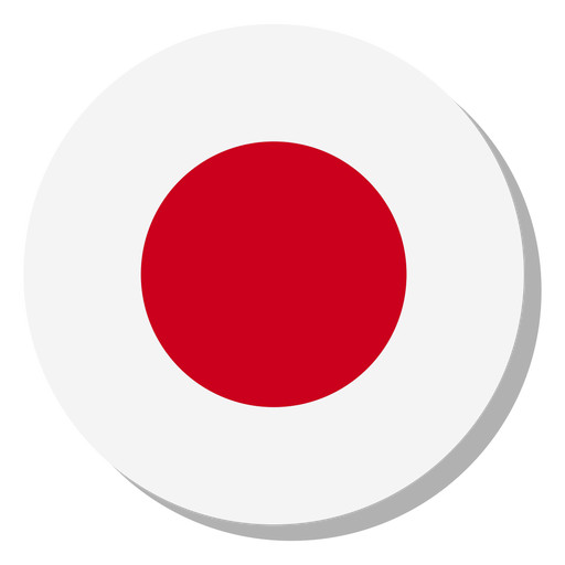 Japan flag language icon circle.