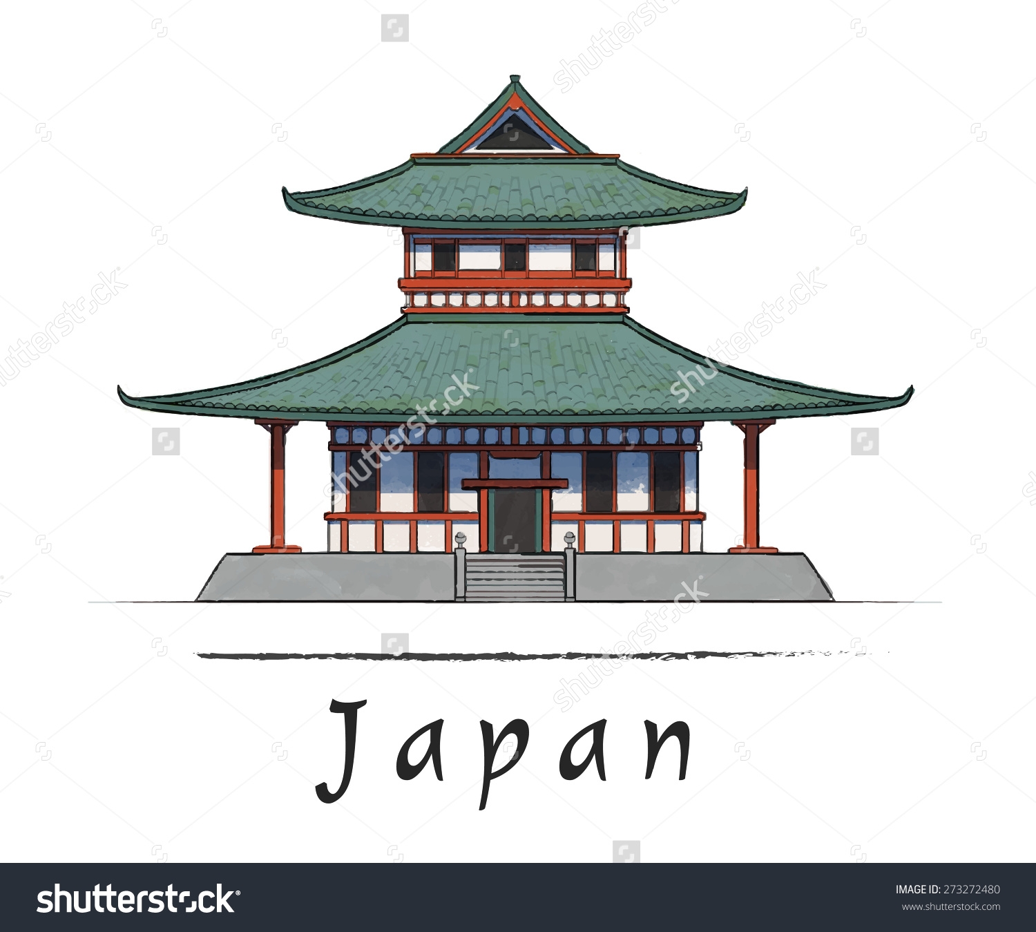 Japanese House Clipart.