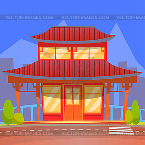 Chinese or Japanese Restaurant Oriental Style.