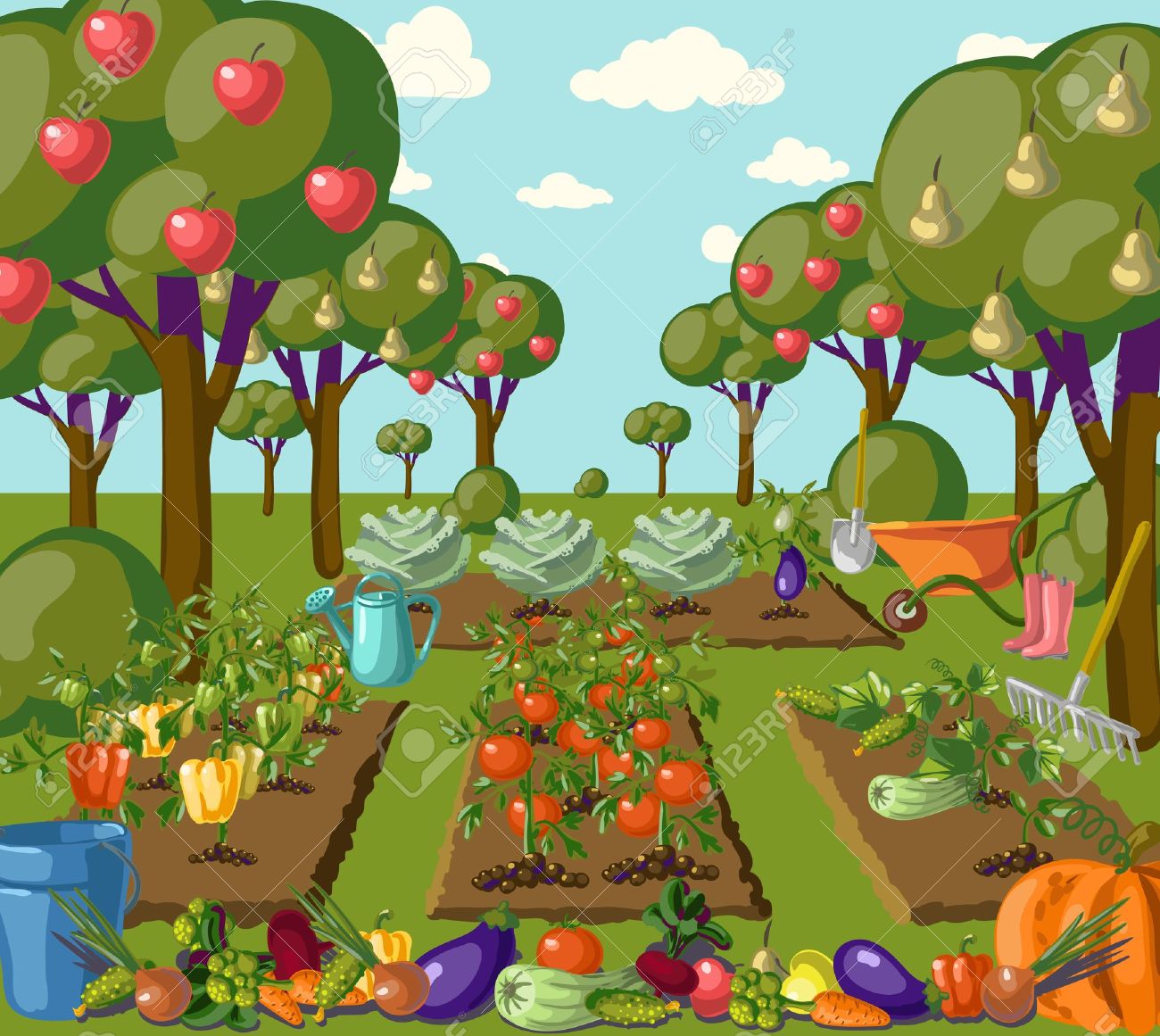 Home Garden Cartoon Images Backyard Garden Guide Drawn in cartoon