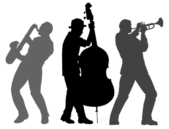 jazz band clipart free silhouette - Clipground