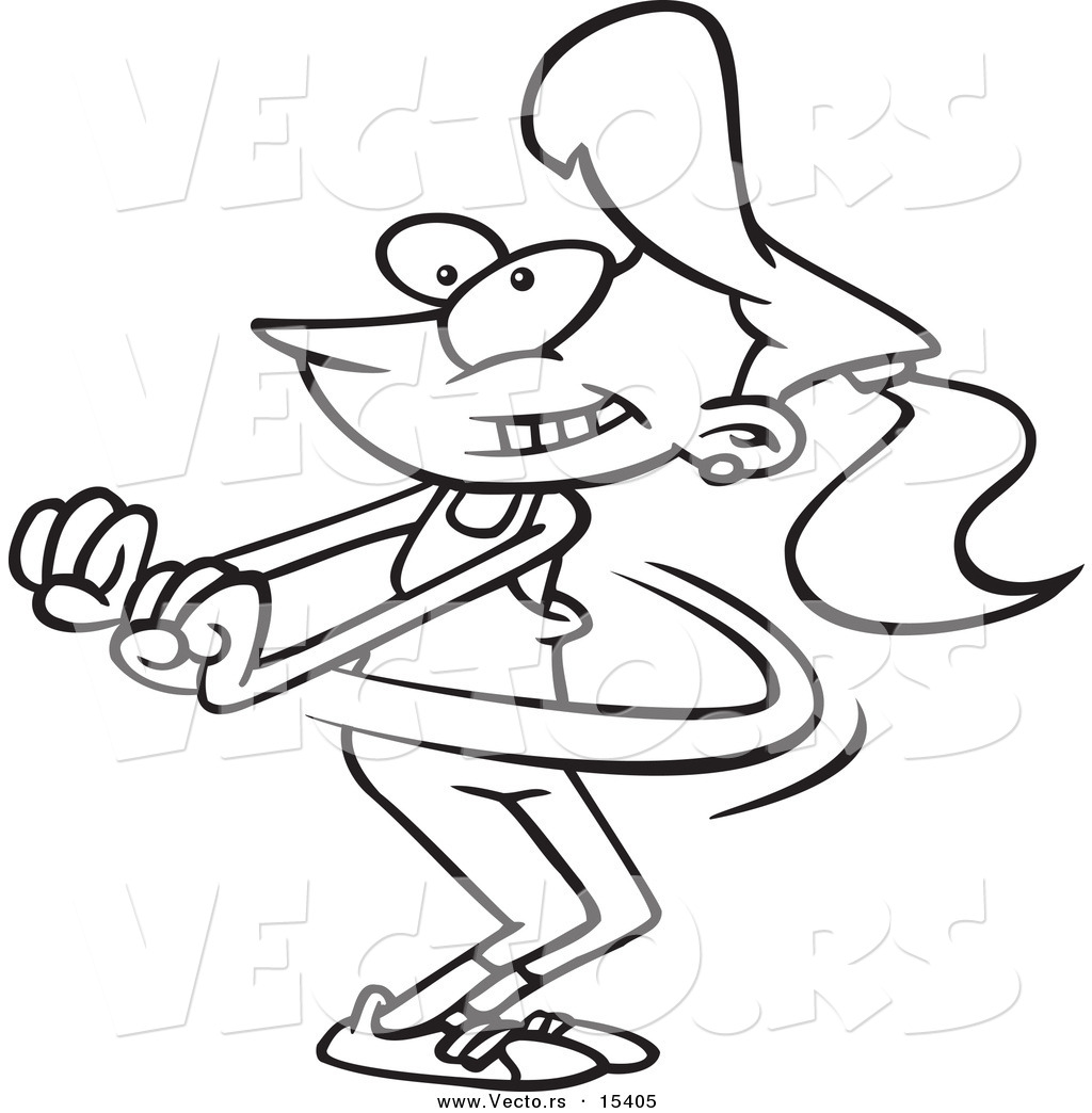 Vector of a Cartoon Jazzercise Woman Dancing.